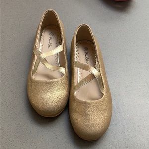 Mini Boden Girls Gold Party Ballet Flats